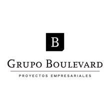 a black and white logo for grupo boulevard proyectos empresariales