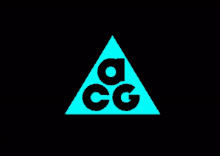 a blue triangle with the letters acg inside