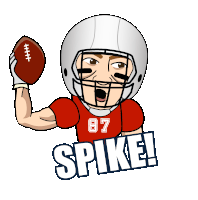 a cartoon drawing of a football player with the word spike below him