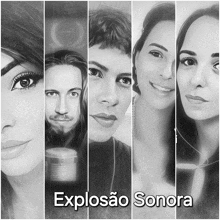 a collage of portraits with the words explosao sonora on the bottom