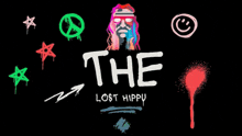 a poster for the lost hippy shows a man with rainbow hair