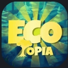 an app icon for ecotopia with a blue background .