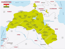 a map of kurdistan with turkey and azerbaijan in the background