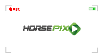 a horsepix logo is being recorded on a camera