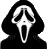 a black and white scream mask with a hood on it .