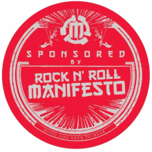 a red circle with the words rock n ' roll manifesto on it