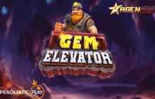 a game called gem elevator has a bearded man on it