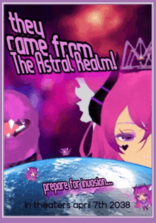 a poster that says they came from the astral realm on it