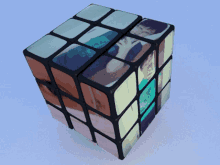 a rubik 's cube with a picture of a boy and a girl on it