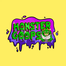 a monster goops logo with a frog on it