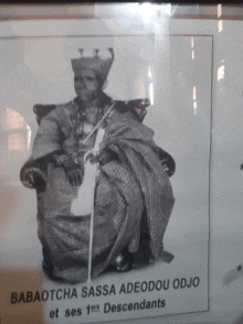 a black and white photo of babaotcha sassa adeddou odjo