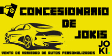 a yellow sign with a car and the words concesionario de jokis