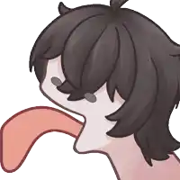 a drawing of a person with a long tongue sticking out of their mouth