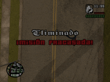 a screenshot of a video game that says " eliminado " on it