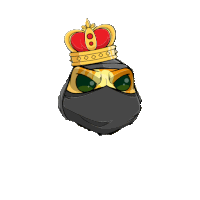 a cartoon drawing of a ninja wearing a crown