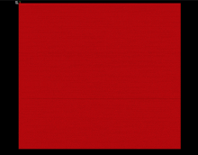 a red square with a black border on a black background