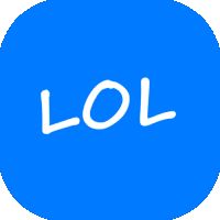 a blue circle with the word lol in white letters