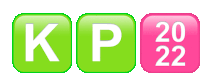 a green and pink icon with the letters kp and 2022