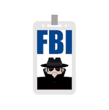 a fbi badge with a picture of a man in a hat .