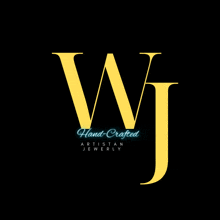 a logo for hand crafted artisan jewerly with the letter w and j