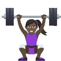 an illustration of a woman squatting while lifting a barbell over her head