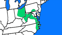 a map of the united states shows a green area