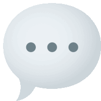 a speech bubble with three dots inside of it on a white background .