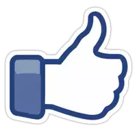 a sticker of a facebook thumbs up sign