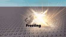 a computer generated image of an explosion with the word frosting visible