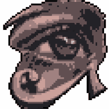 a pixel art drawing of a man 's head with a beard