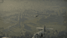 a screenshot of a video game shows a plane flying in the air