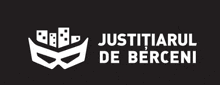 a logo for justitiarul de berceni has a mask on it