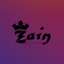 a logo for zain live heartbeat with a crown on top