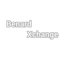 a logo for benard xchange with a white background