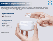 a person is holding a jar of diaper rash cream in their hand