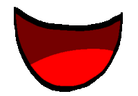 a cartoon mouth with a red and black stripe on the bottom