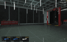 a video game screenshot of a garage with a man hanging from the ceiling and the words pillbox tepsi on the bottom