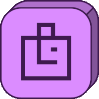 a purple square with a black square in it