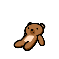 a cartoon drawing of a brown teddy bear