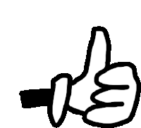 a black and white drawing of a hand giving a thumbs up sign .