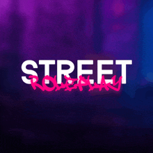 a purple background with the word street written on it