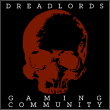 a dreadlords gaming community logo with a skull