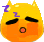 a close up of a sleeping emoji with a purple letter z on it .