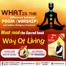 a poster explaining what is the difference between pooja worship and sadhna