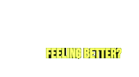 a logo that says feeling better in yellow letters