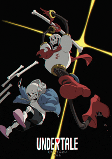 a poster for undertale with papyrus and sans on it