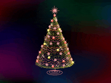 a christmas tree with a star on top is lit up