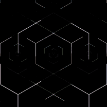 a black background with a pattern of lines and circles