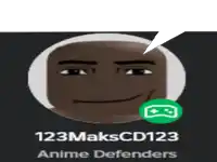 a picture of a man 's face with the name 123makscd123 anime defenders