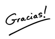 gracias is written in spanish on a white background .